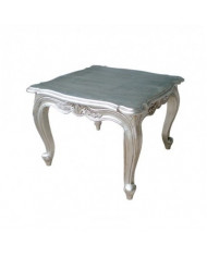Table basse baroque argentée 60 cm