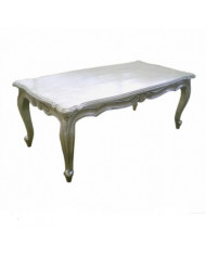 Table basse baroque bois argente 120 cm