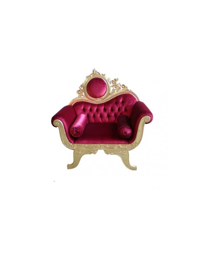 Fauteuil baroque Victoria 1 place doré et rouge