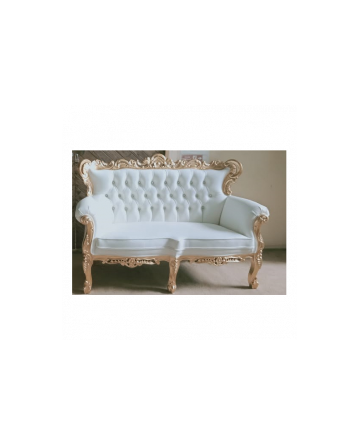 Sofa baroque blanc et bois doré French sofa