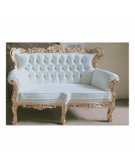 Sofa baroque blanc et bois doré French sofa