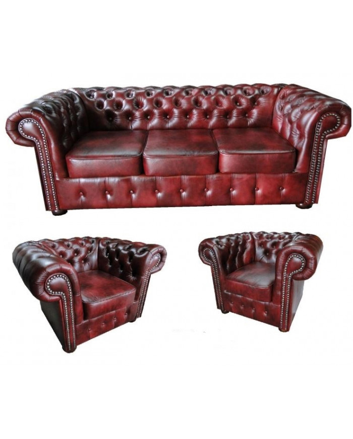 Fauteuil chesterfield 1 place en cuir marron bordeau