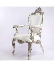 Fauteuil baroque blanc