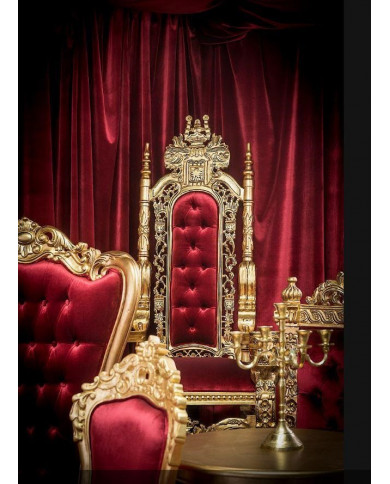 Fauteuil trone baroque lion King