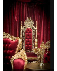 Fauteuil trone baroque lion King