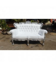 Banquette mariage Prince argent et blanc