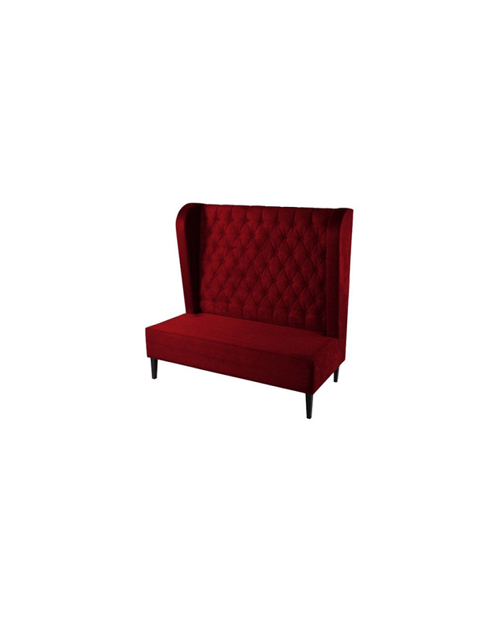 Banquette au mètre velours rouge capitonnée