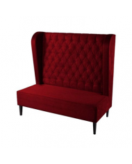 Banquette au mètre velours rouge capitonnée