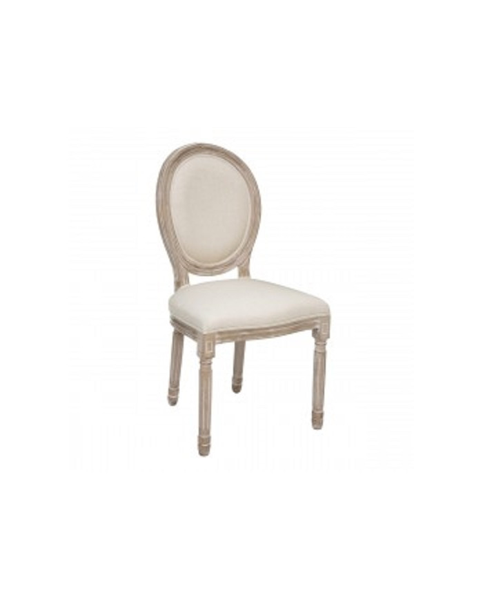 Chaise médaillon en bois cérusé