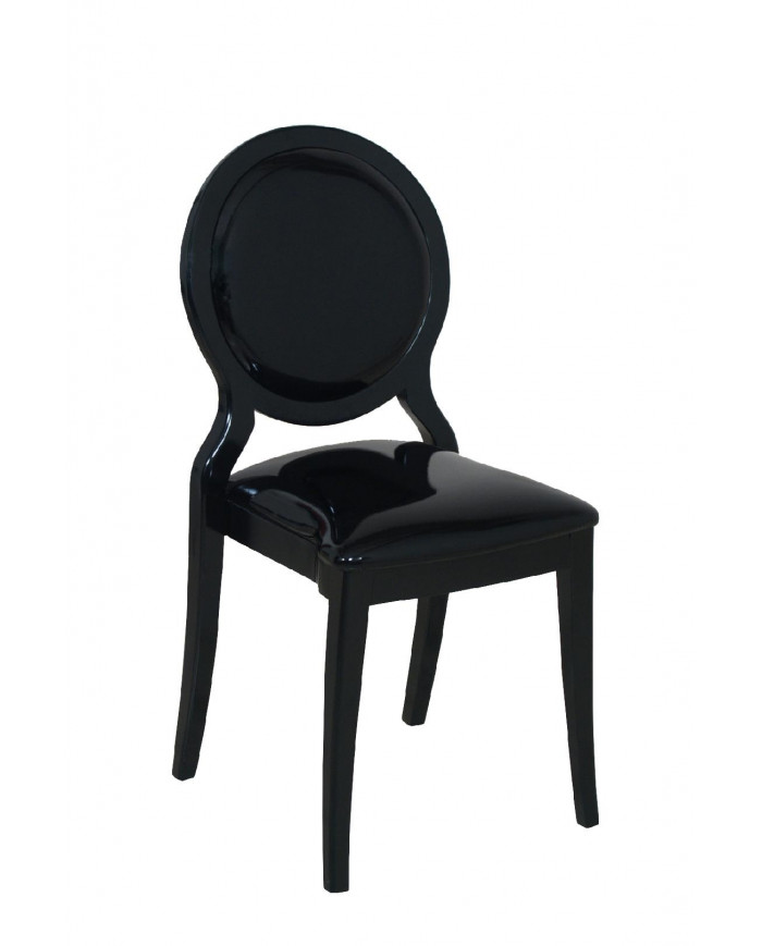 Chaise médaillon noire empilable Europe