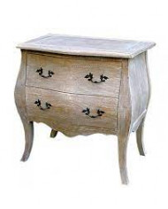 Commode en bois cérusé modele Bombay 2 tiroirs