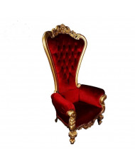 Trone royal en velours rouge et bois doré