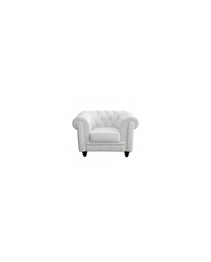 Fauteuil discothèque chesterfield en cuir blanc
