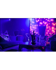 Table basse baroque argentée 60 cm